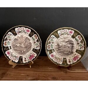 2 Patent Ironstone England Masons Ironstone Plates 1978 & 1979 Christmas Holiday